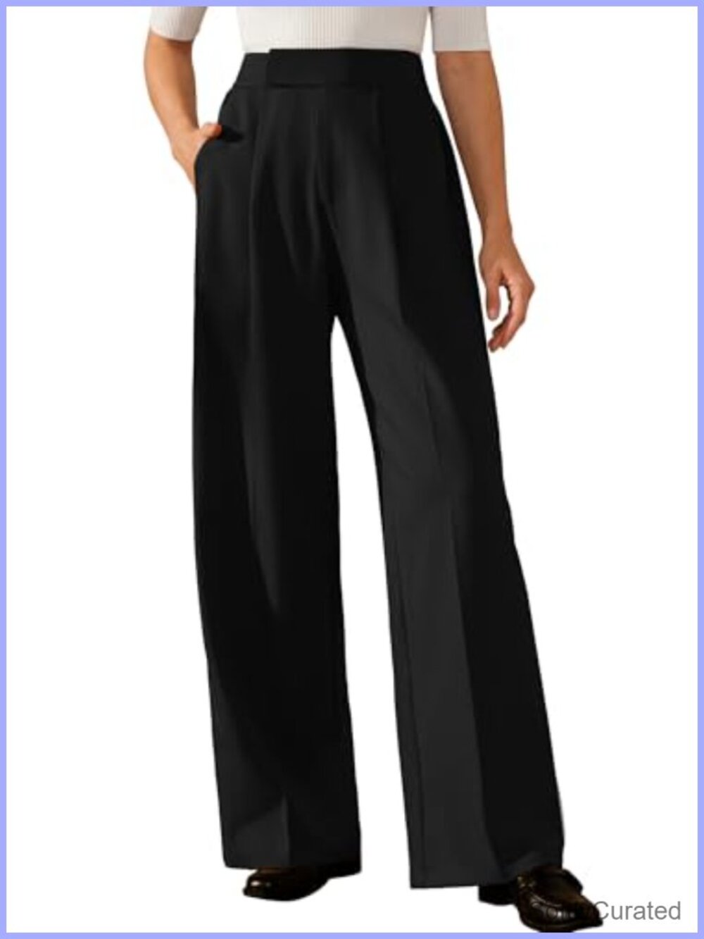 Women's Wide Leg Dress Pants Business Casual High Rise Pleated Palazzo
